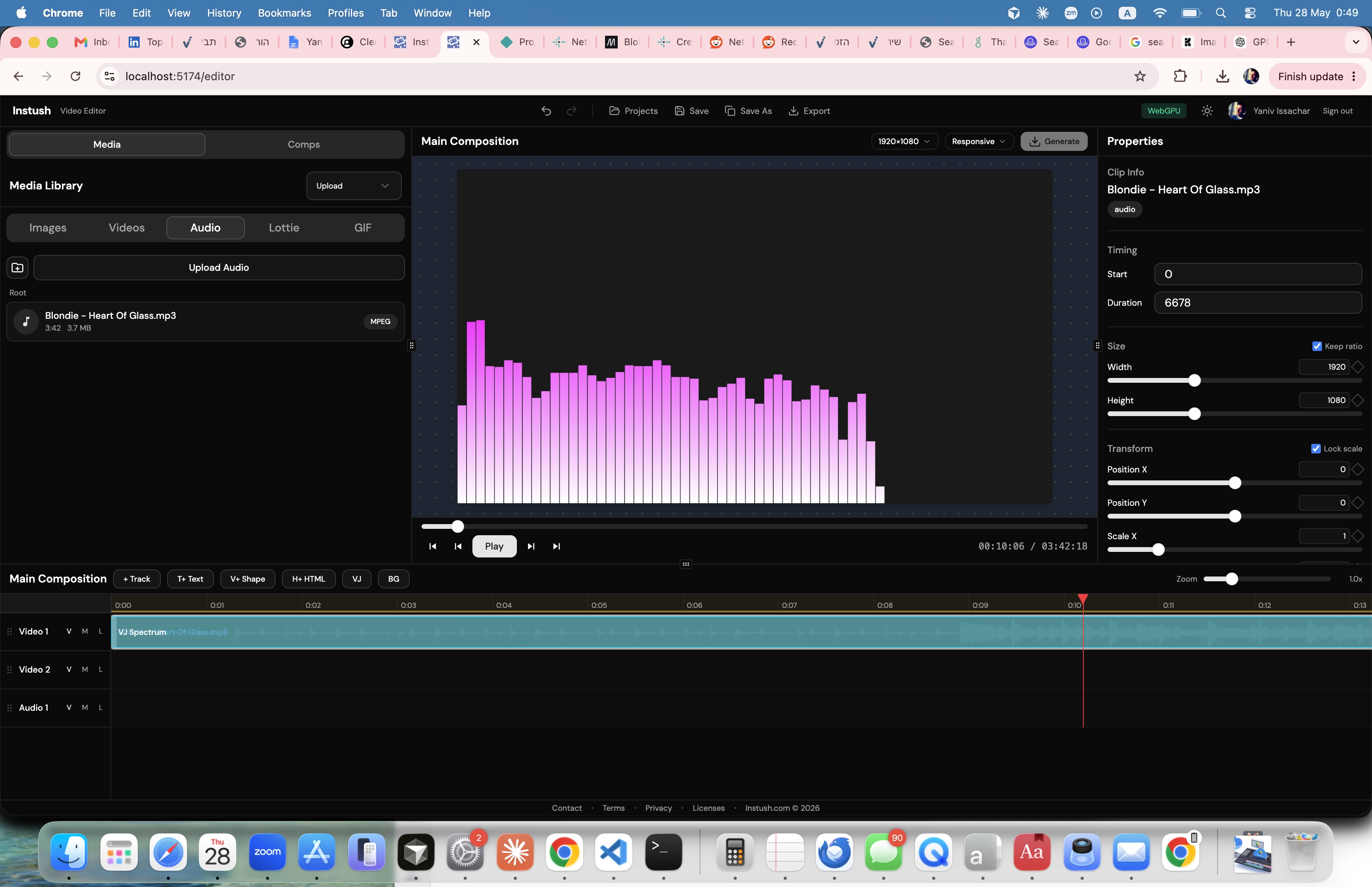 Screenshot · audio-reactive VJ bars